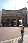 We had decided that the bus was no longer for us, and Melissa stand by the arch on the way back to the hotel on foot.