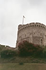 The flag on the tower once again says that the Queen is home, and once again we are not invited in for tea.