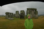 Melissa, the umbrella and Stonehenge.
