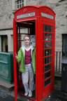Melissa visiting one of the red phone booths.