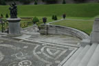 The pebble mosaic that makes up the terrace.
